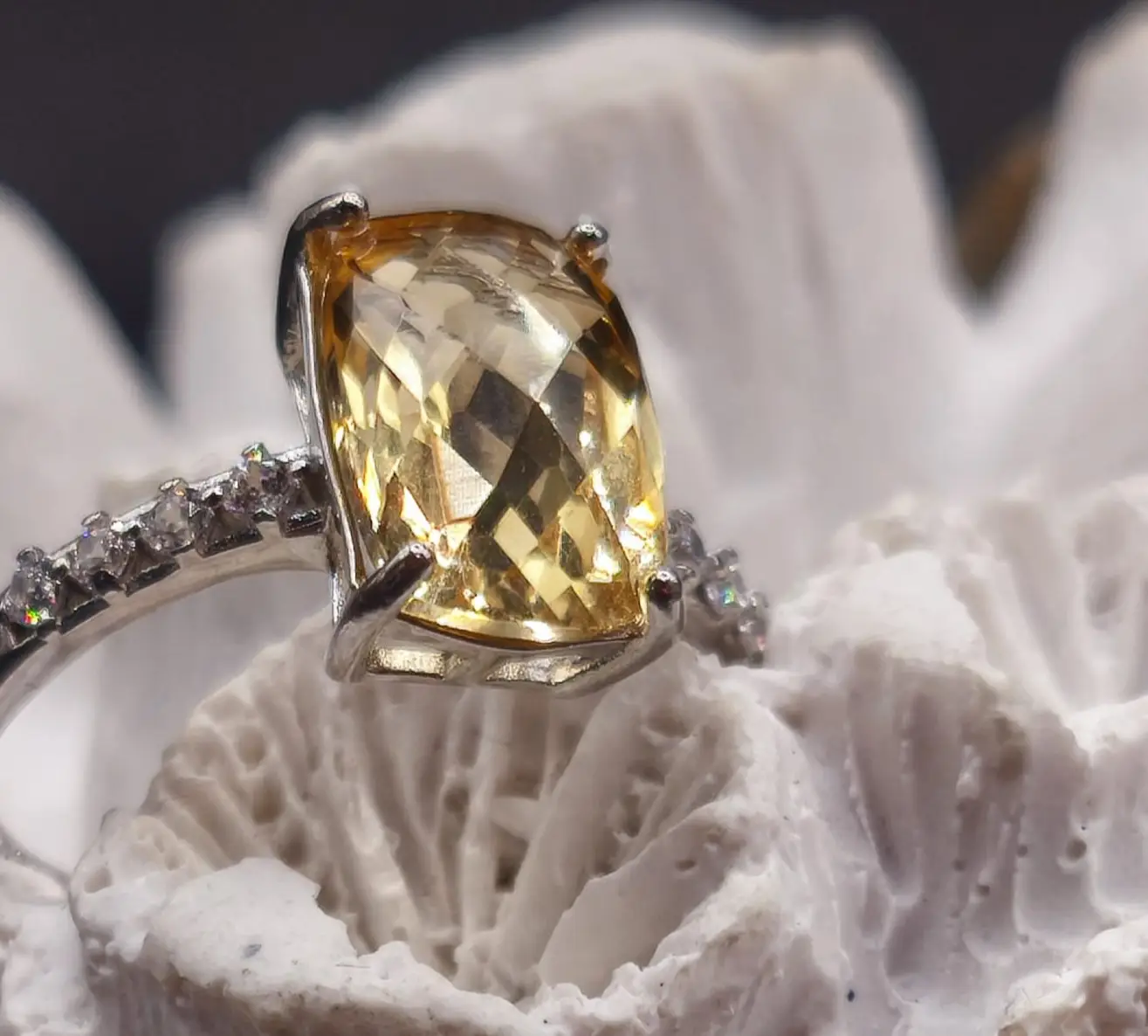 Anillo Plata y citrino