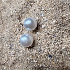 Pendiente PERLA ACERO SET BLANCO