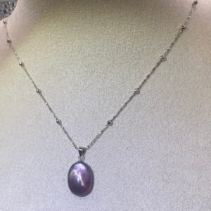 Collar Mica morada en plata 925