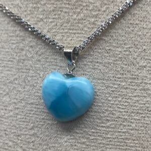 Colgante Corazón "Calma" en Larimar – Plata de Ley