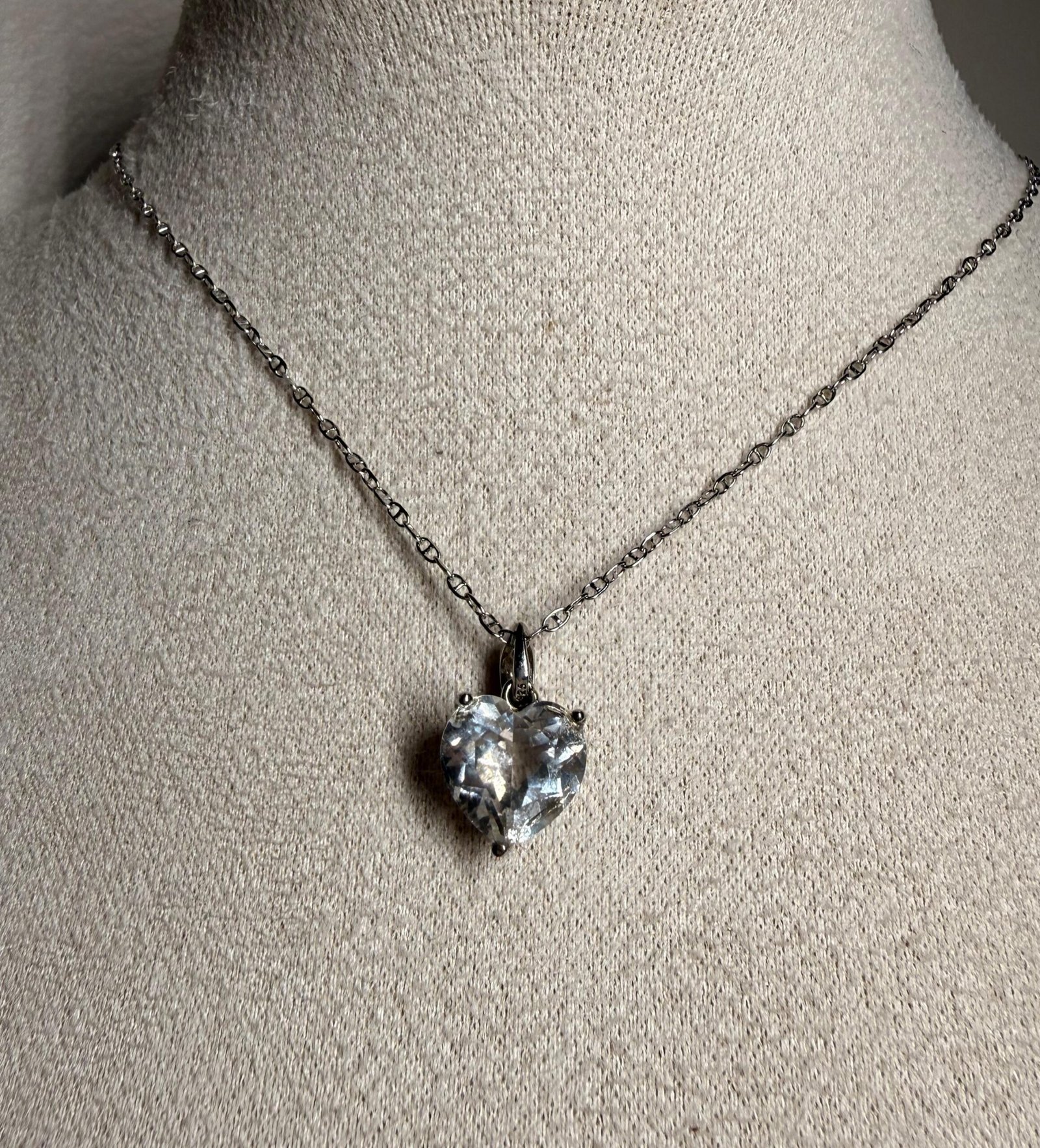 Collar Heart Cuarzo Blanco en plata 925 - Imagen 2