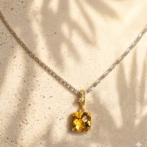 Collar "Rayos de Sol" Bicolor – Citrino Natural y Plata 925