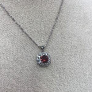 Collar Granate Magenta en Plata 925