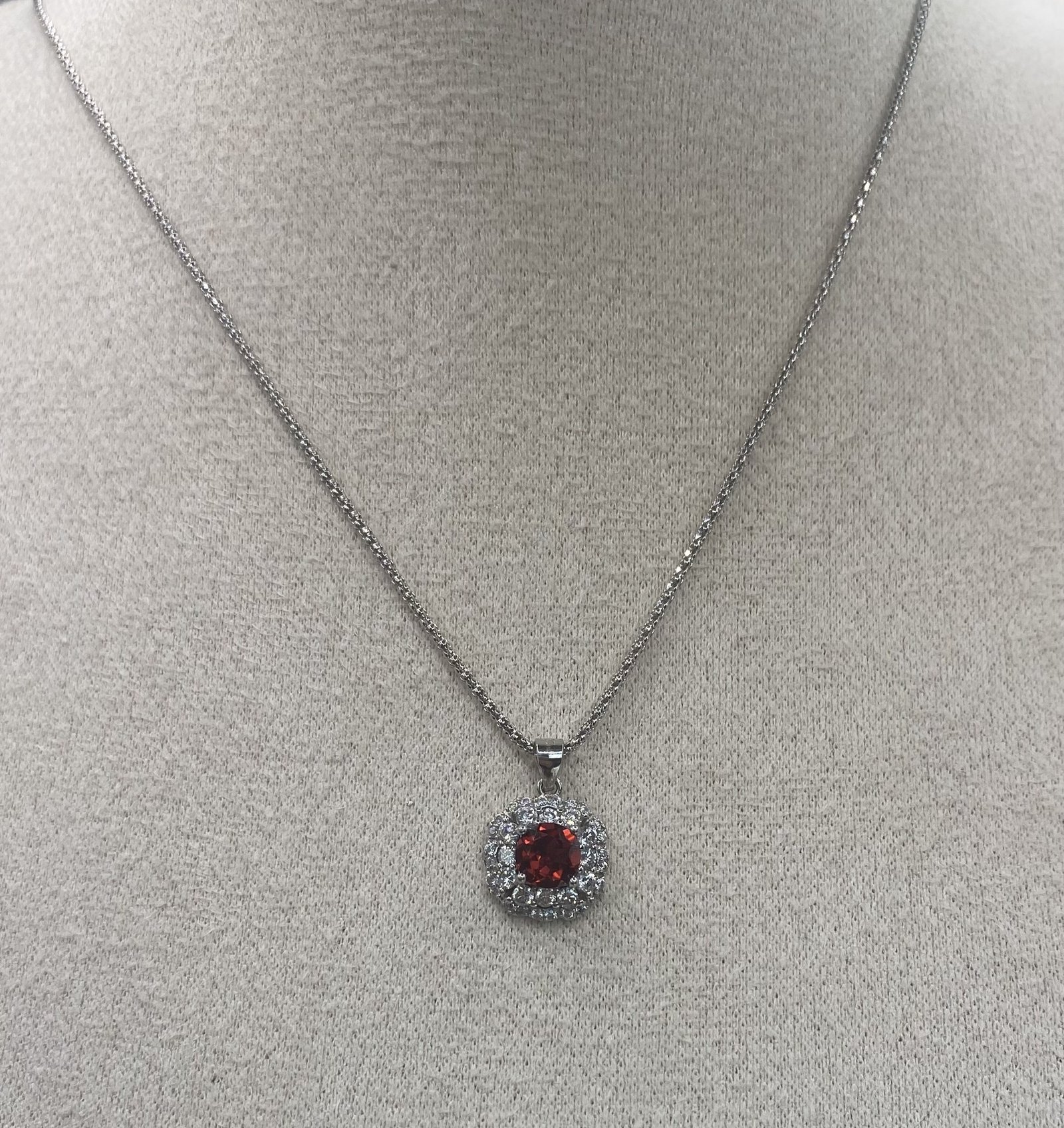 Collar Granate Magenta en Plata 925 - Imagen 2