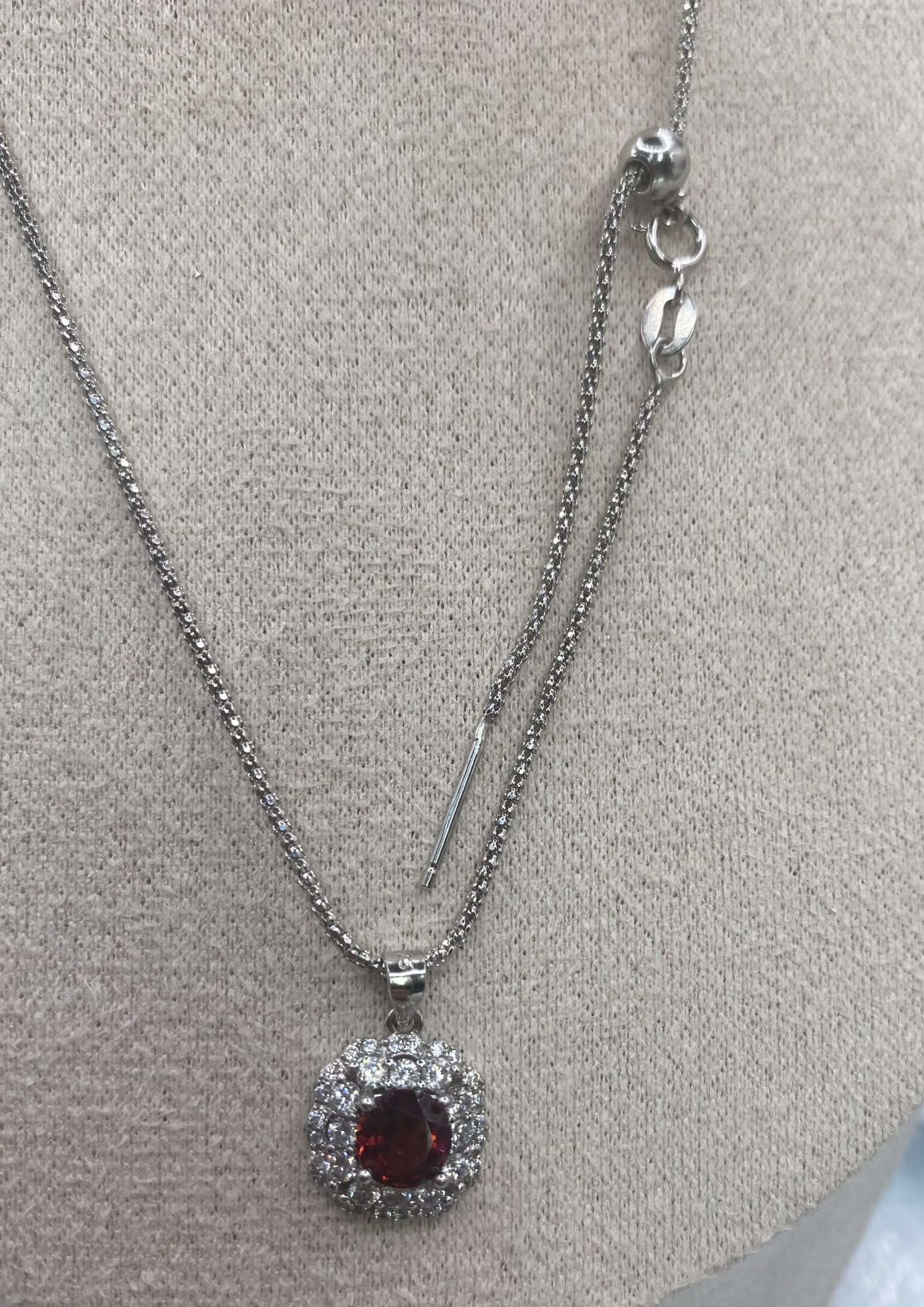 Collar Granate Magenta en Plata 925 - Imagen 3