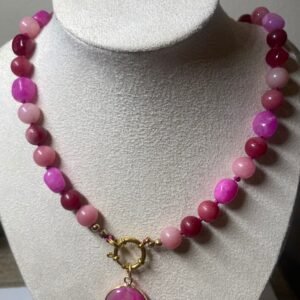 Collar Agata rosa