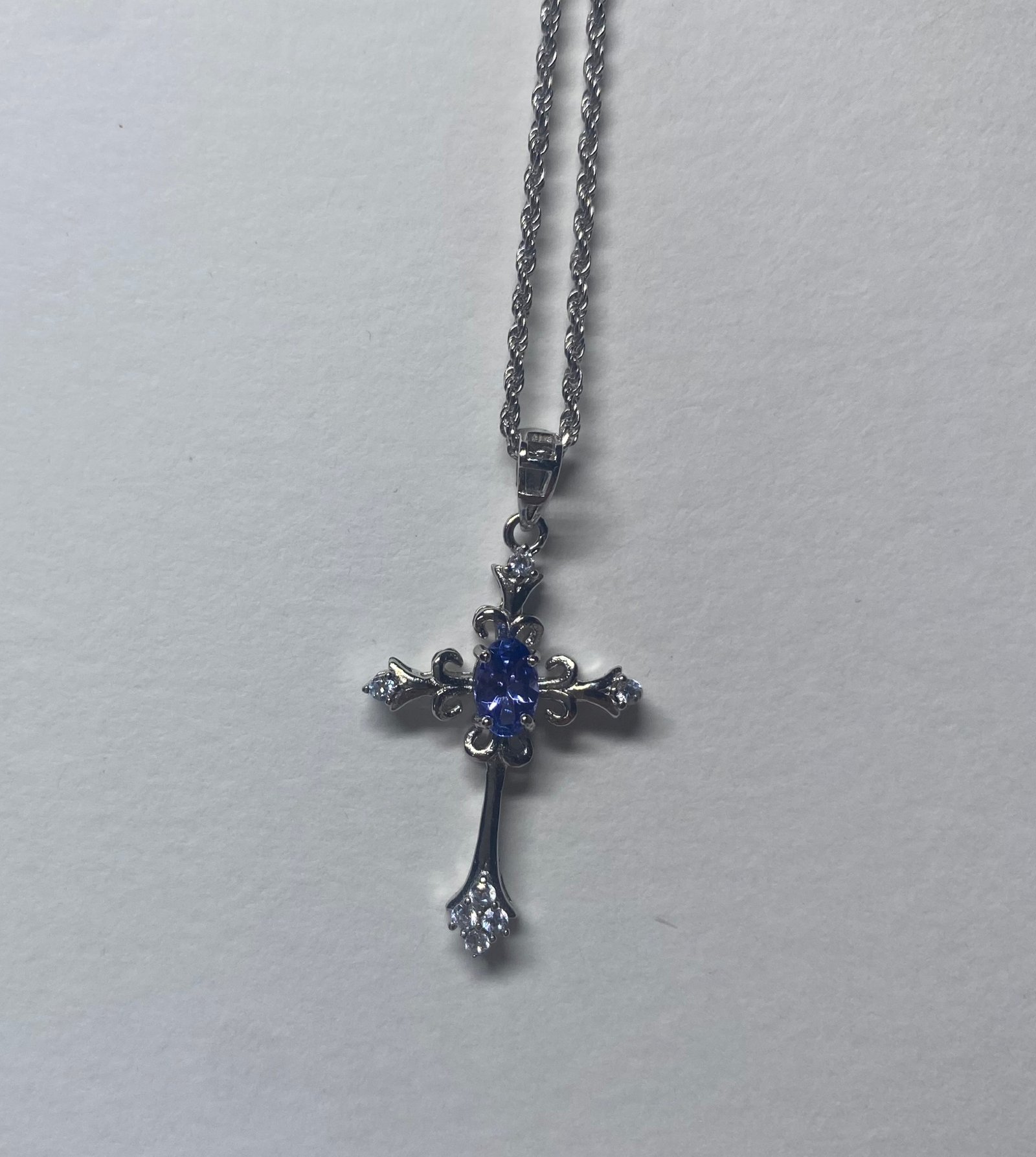Collar de Plata 925 Cruz Tanzanita