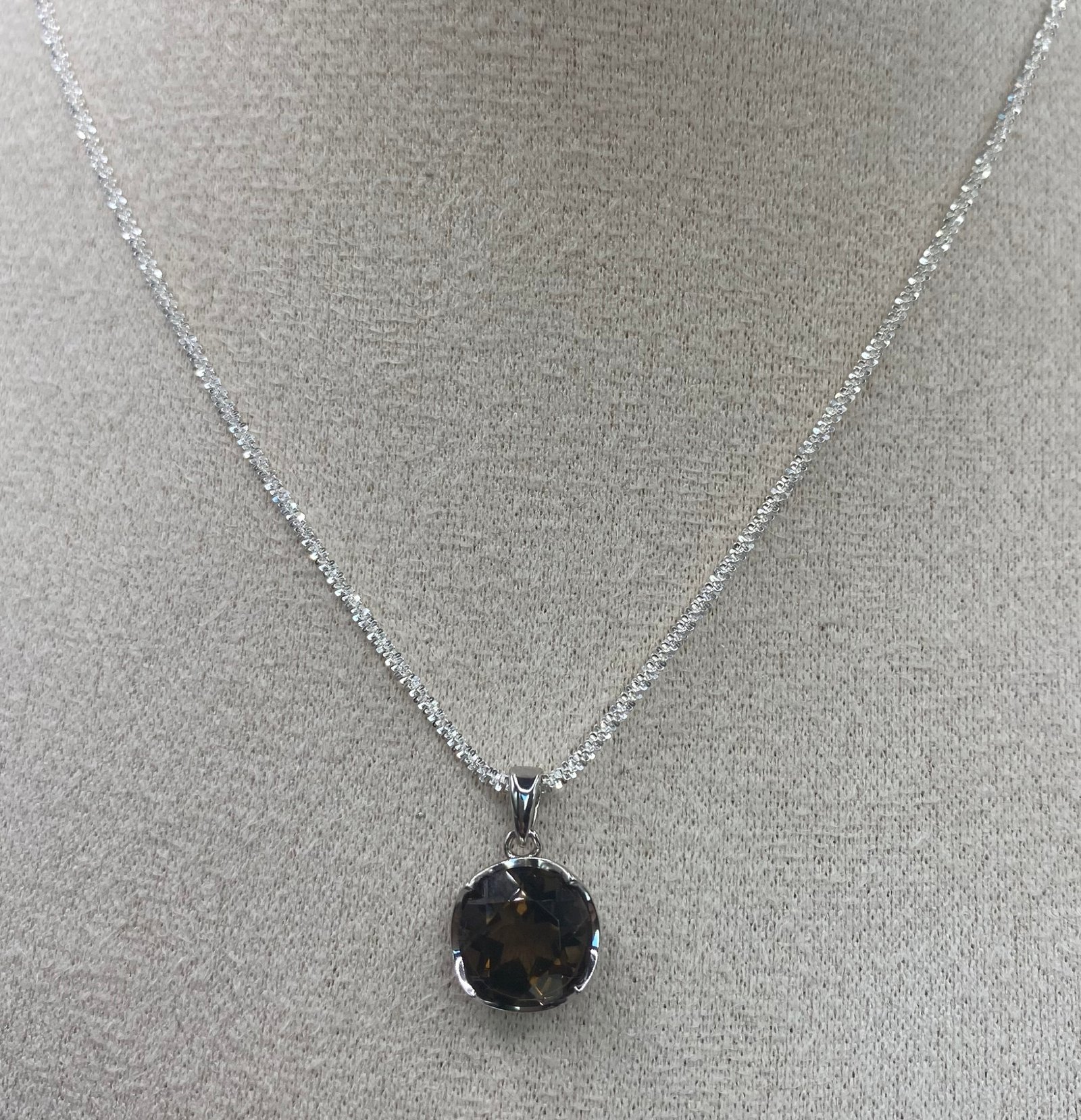 Collar ÉBANO Cuarzo Ahumado en Plata 925 - Imagen 2