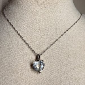 Collar Heart Cuarzo Blanco en plata 925