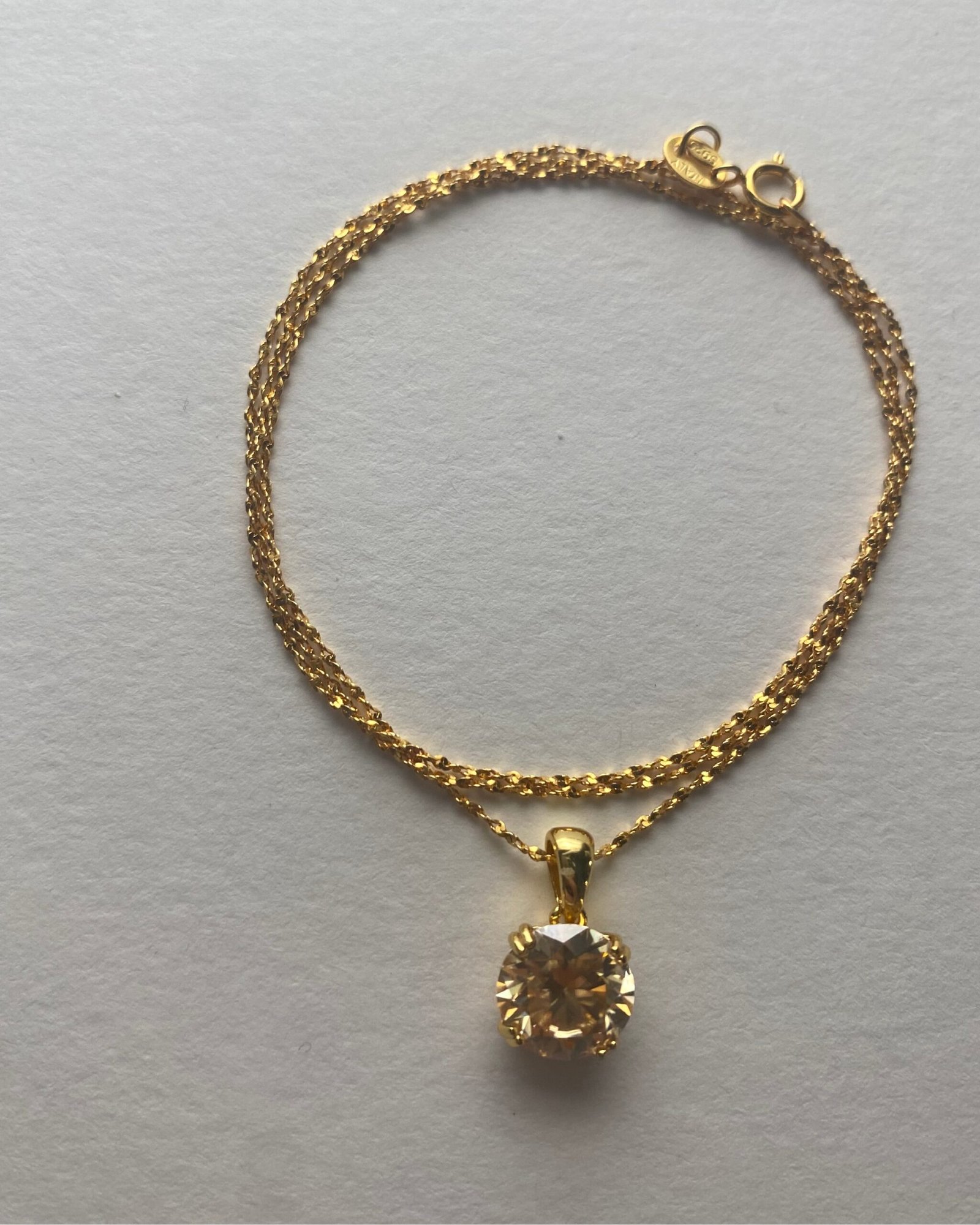 Collar Champagne Moissanita en plata 925