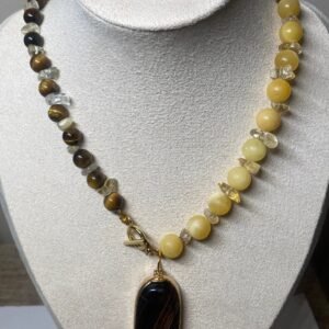 Collar Amarelo Ojo de Tigre