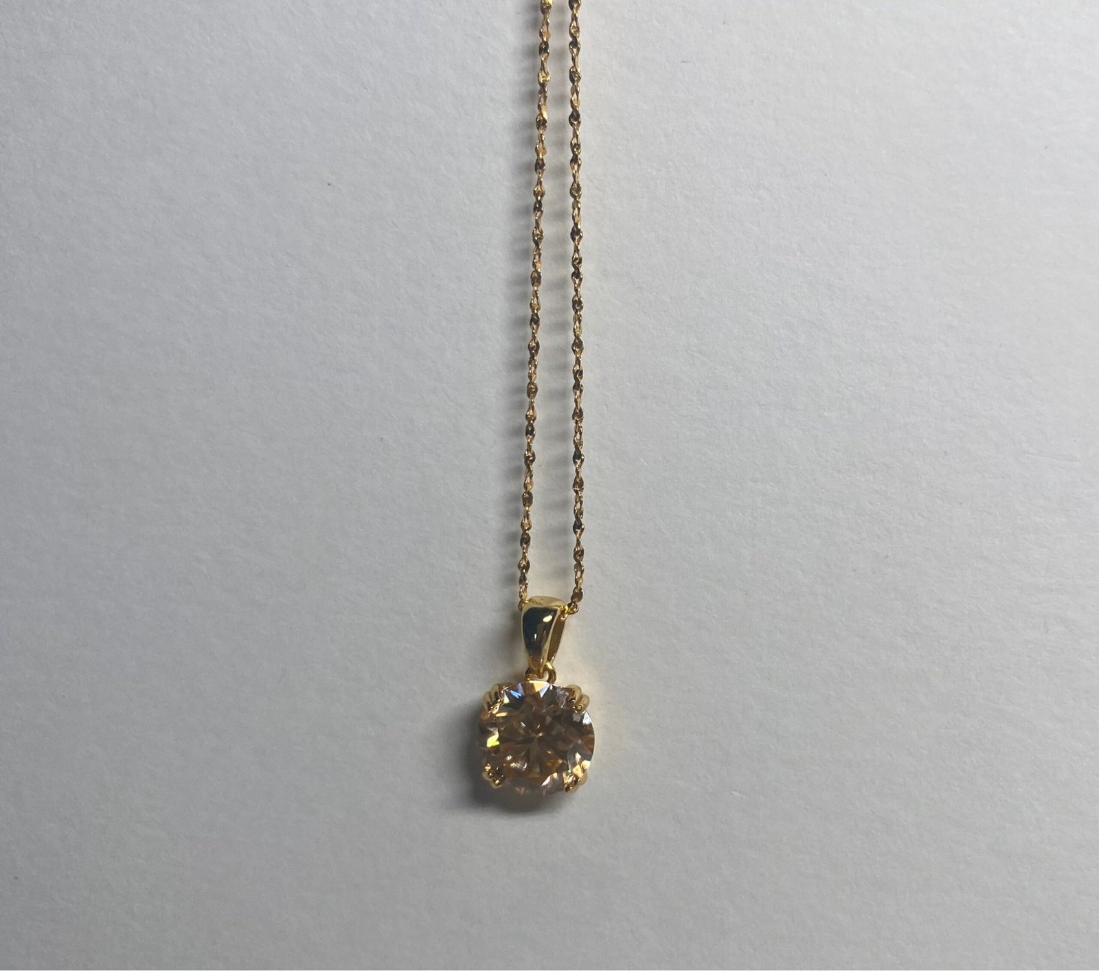 Collar Champagne Moissanita en plata 925 - Imagen 2