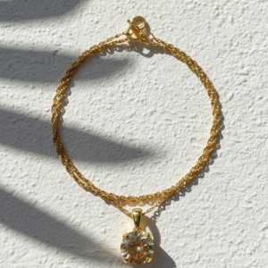 Collar Champagne Moissanita en plata 925