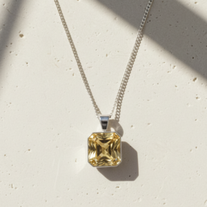 Collar Citrine con cadena de plata 925