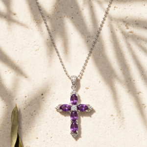 Collar Gracia - Cruz de amatista y Plata 925