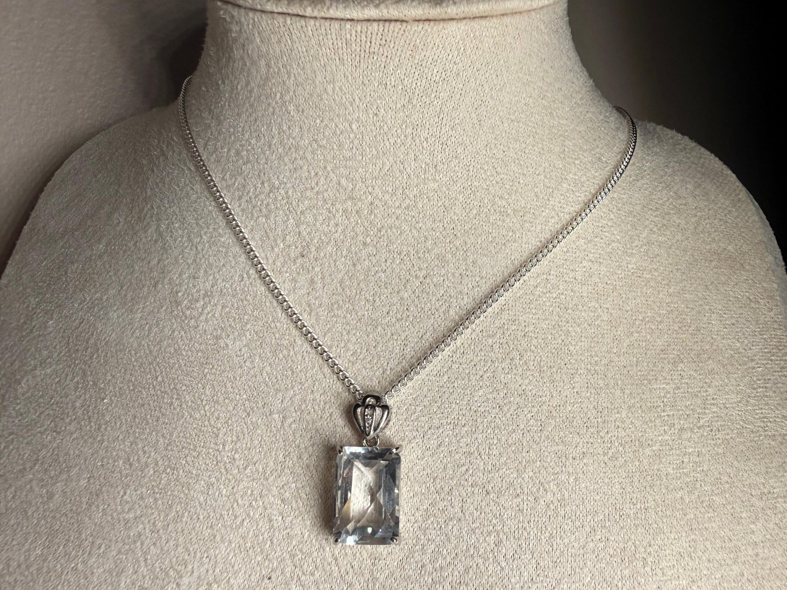 Collar Cuarzo Blanco en plata 925 - Imagen 3