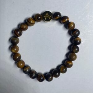 Pulsera de Ojo Tigre dorado 8 mm