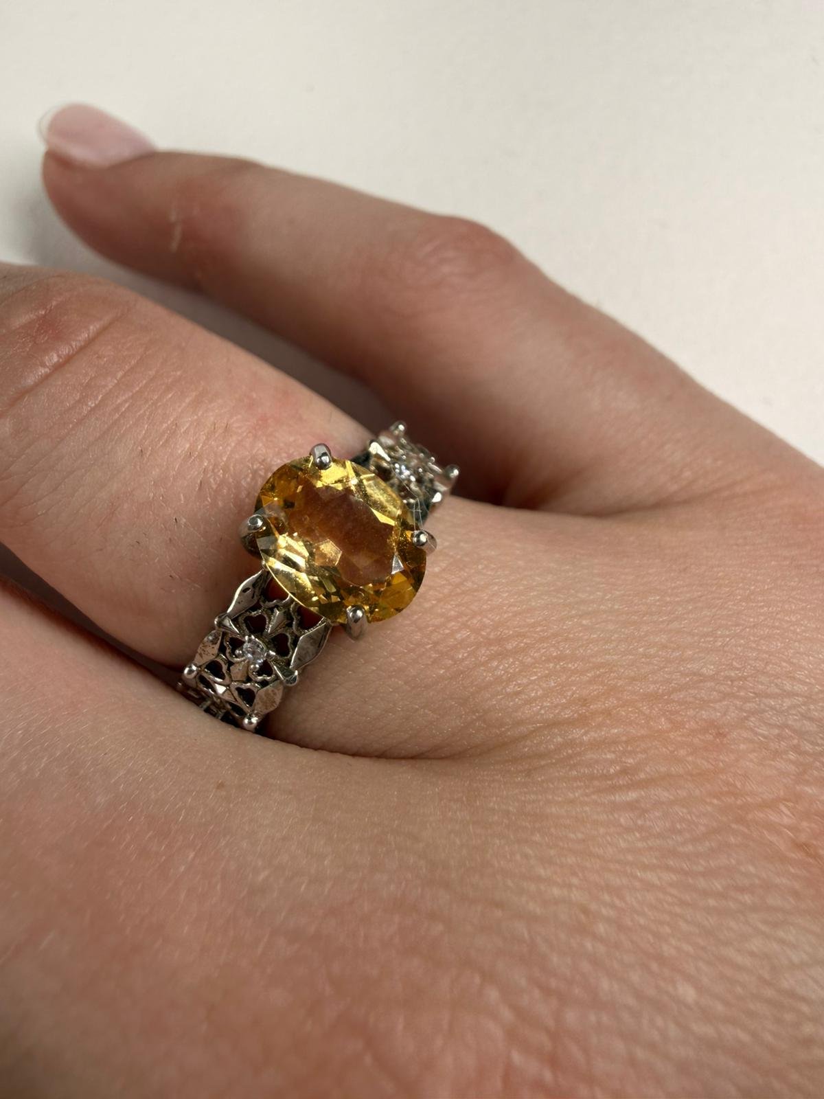 Anillo "Majestic Amber" – Citrino Oval y Filigrana en plata - Imagen 3