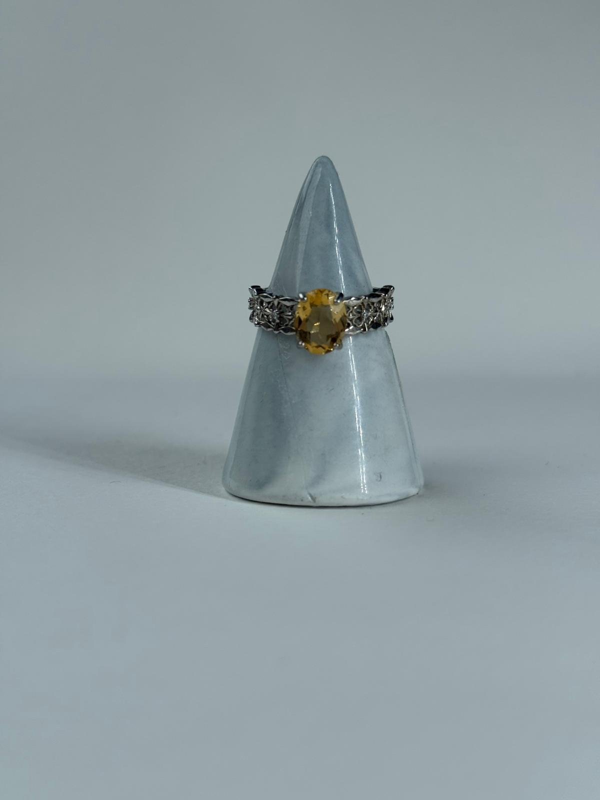 Anillo "Majestic Amber" – Citrino Oval y Filigrana en plata - Imagen 2