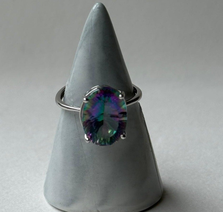 Anillo "Prisma Estelar" – Cuarzo Místico XL y Plata 925 - Imagen 3
