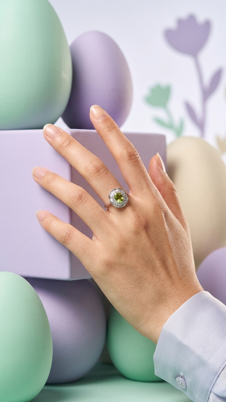 Anillo Aura - Peridoto y plata 925 - Imagen 4