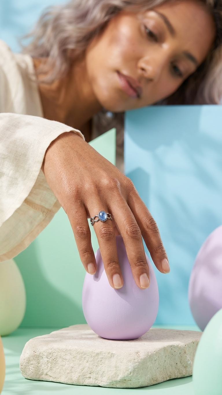 Anillo Blue Heart Aguamarina de Plata de Ley 925 - Imagen 3