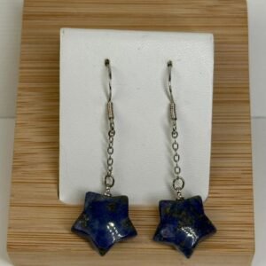 Pendientes Colgantes "Estrella Fugaz" – Lapislázuli, Pirita