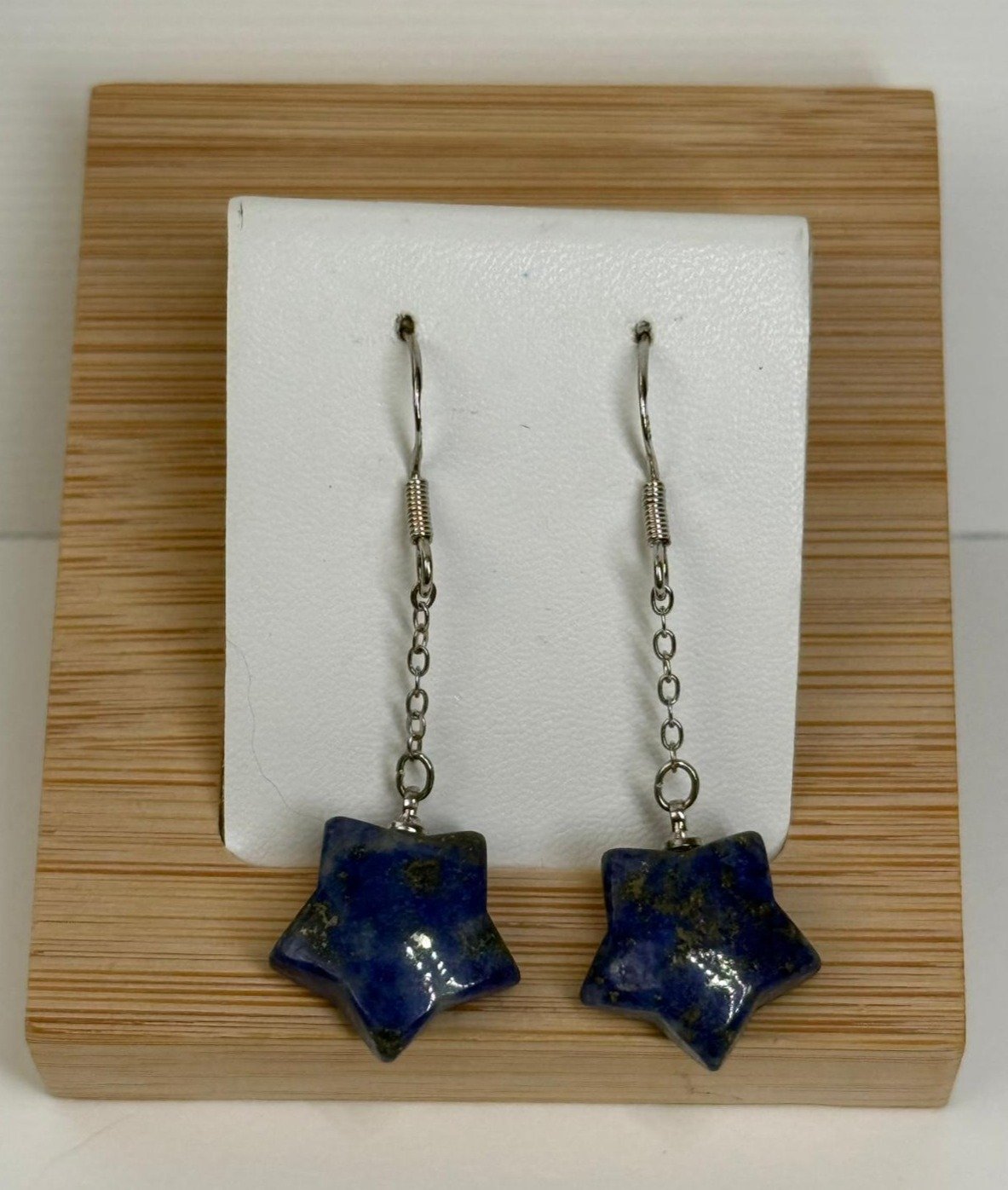 Pendientes Colgantes "Estrella Fugaz" – Lapislázuli, Pirita