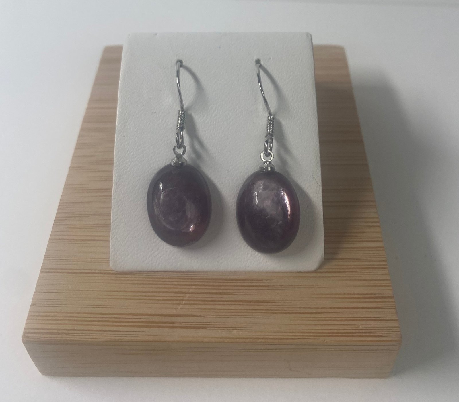 Pendientes de Mica Morada y Acero "Deep Purple" en plata 925 - Imagen 2