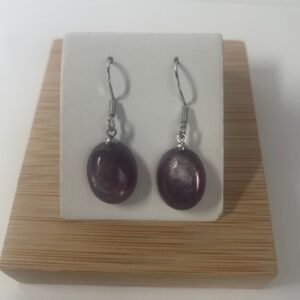 Pendientes de Mica Morada y Acero "Deep Purple" en plata 925