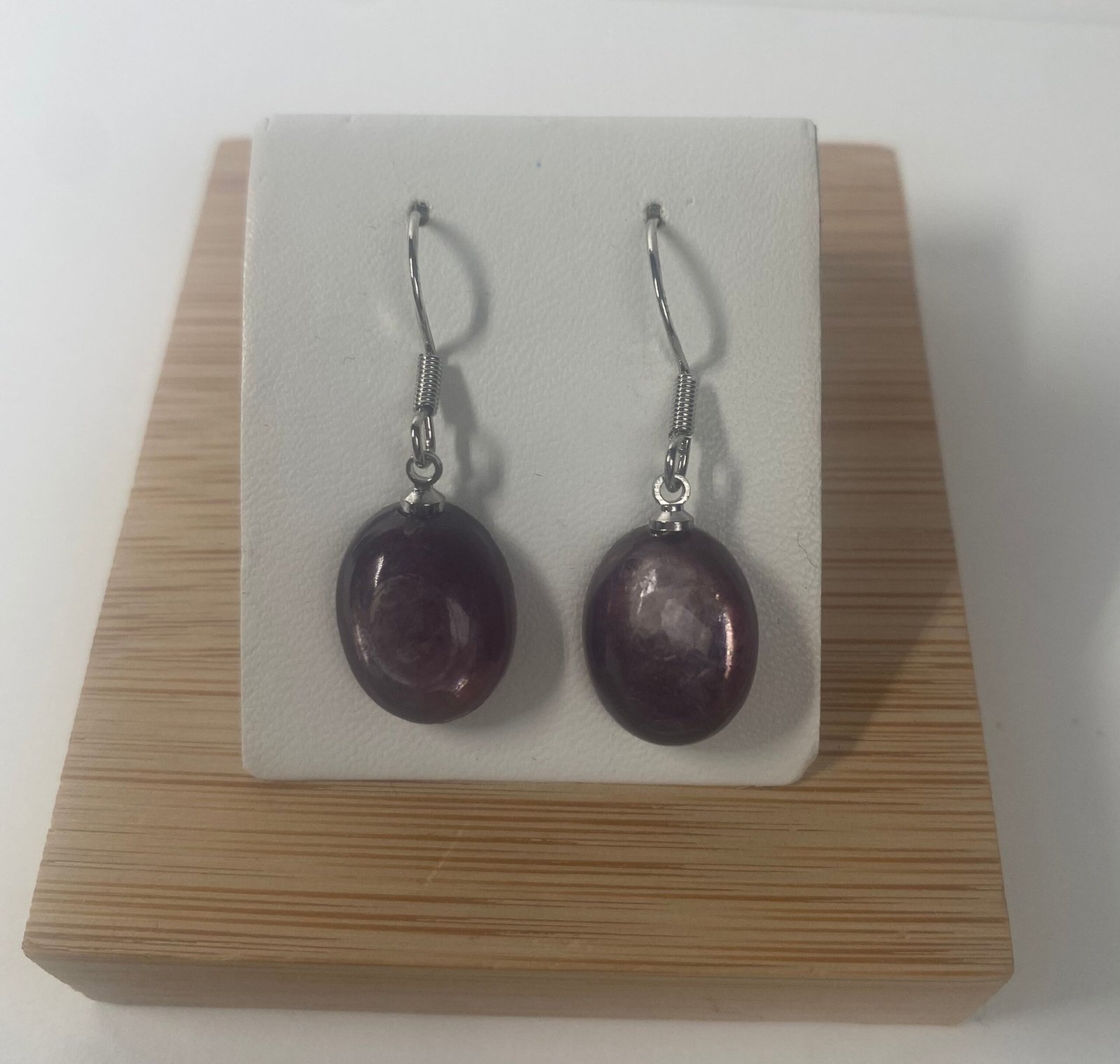 Pendientes de Mica Morada y Acero "Deep Purple" en plata 925