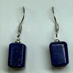 Pendientes "Noche Urbana" – Lapislázuli Rectangular y Plata 925
