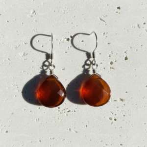 Pendientes "Fuego Cálido" – Cornalina Facetada