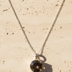 Collar ÉBANO Cuarzo Ahumado en Plata 925