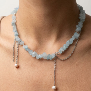 Collar Nayadé - Aguamarina y acero