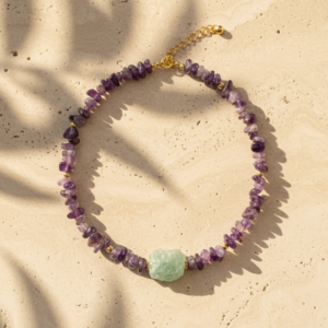 Collar Lila - Amatista y fluorita verde