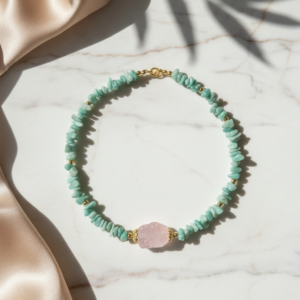 Collar Brisa - Amazonita y perla de rio