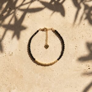 Pulsera NOIR - Espinela negra y plata 925