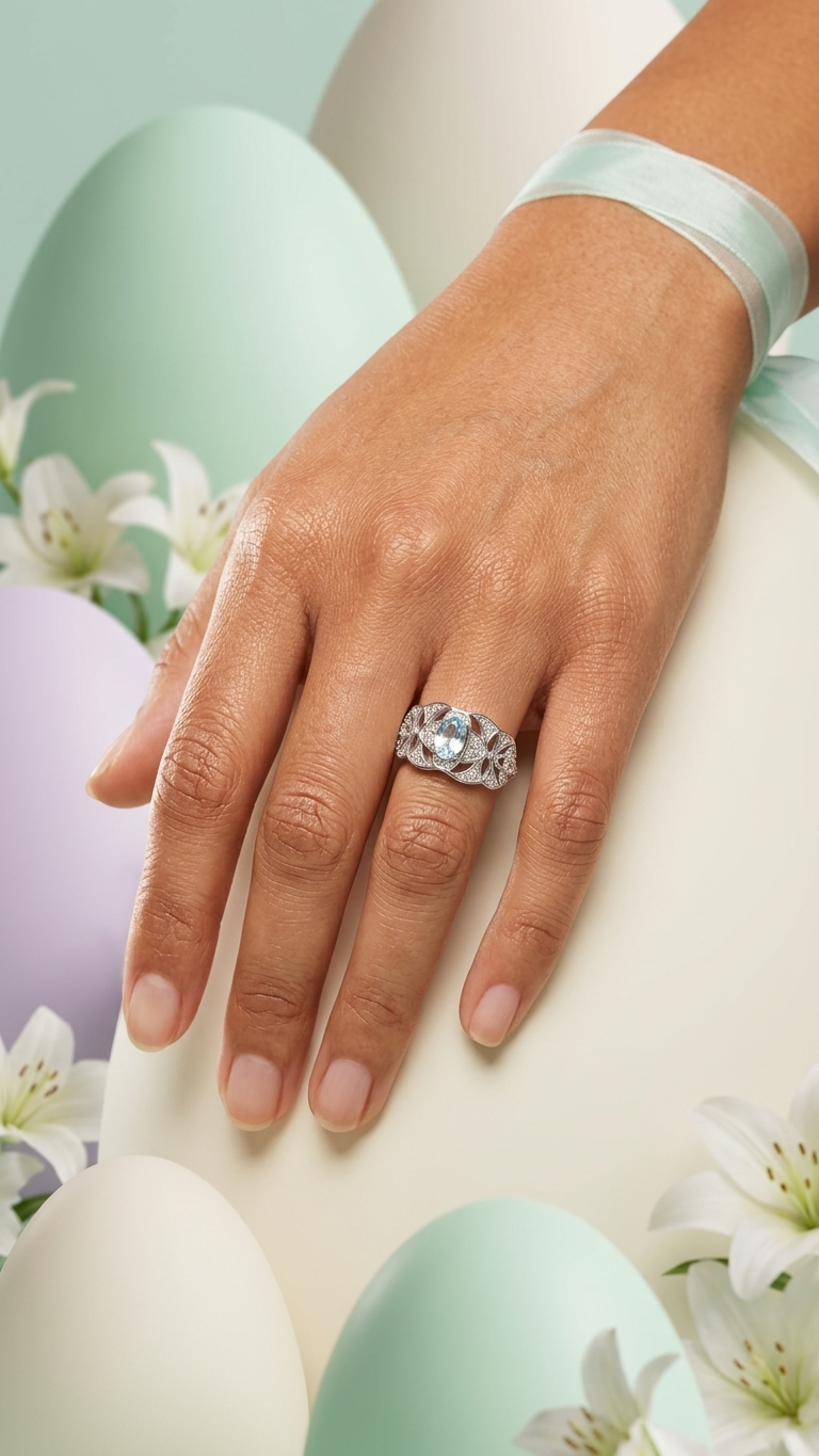 Anillo Serenity – Topacio azul y Plata de Ley 925 - Imagen 3