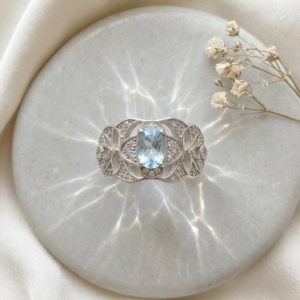 Anillo Serenity – Topacio azul y Plata de Ley 925