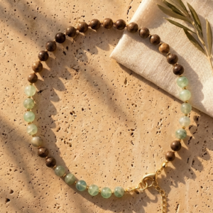 Collar Bosque - Madera de sándalo, jadeita y acero