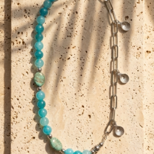 Collar Laguna - Amazonita y acero
