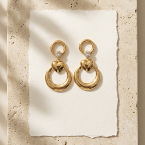 Pendientes Venus dorado en acero