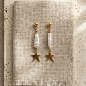 Pendientes Stella en acero dorado