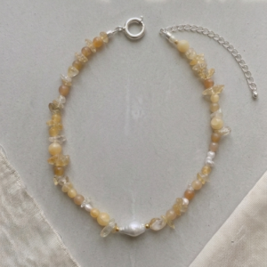 Collar Soleil - Cuarzo citrino, blanco, aventurina y jade amarillo
