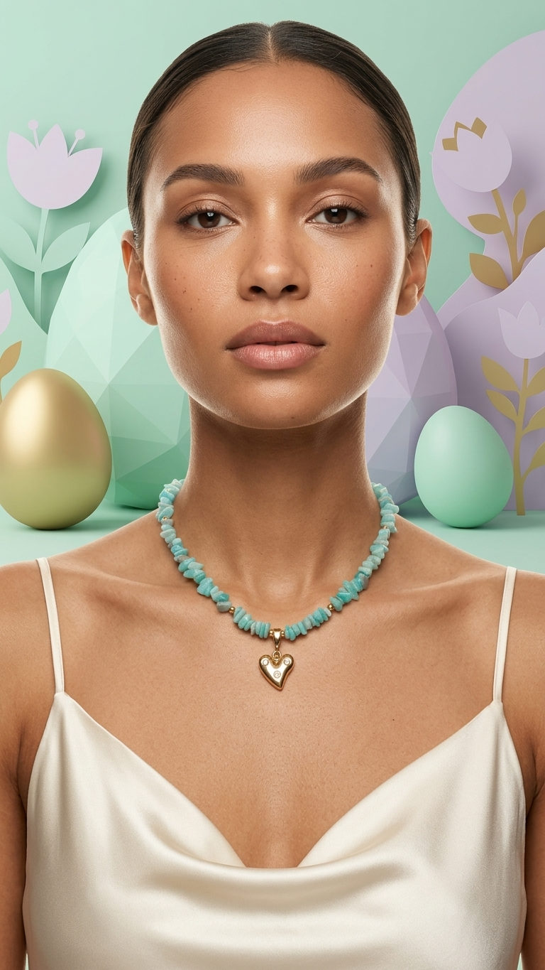 Collar Amalfi - Amazonita y acero - Imagen 3