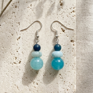 Pendientes Bora Bora - Amazonita, apatito y aguamarina