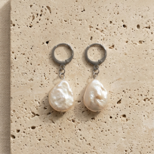 Pendientes Fiume - Perla de río forma lágrima