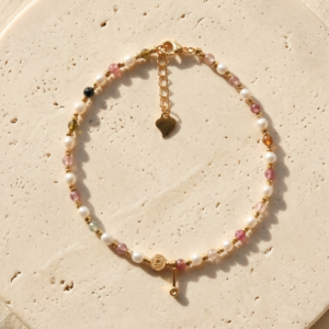 Pulsera Confetti - Turmalina, perla en plata 925