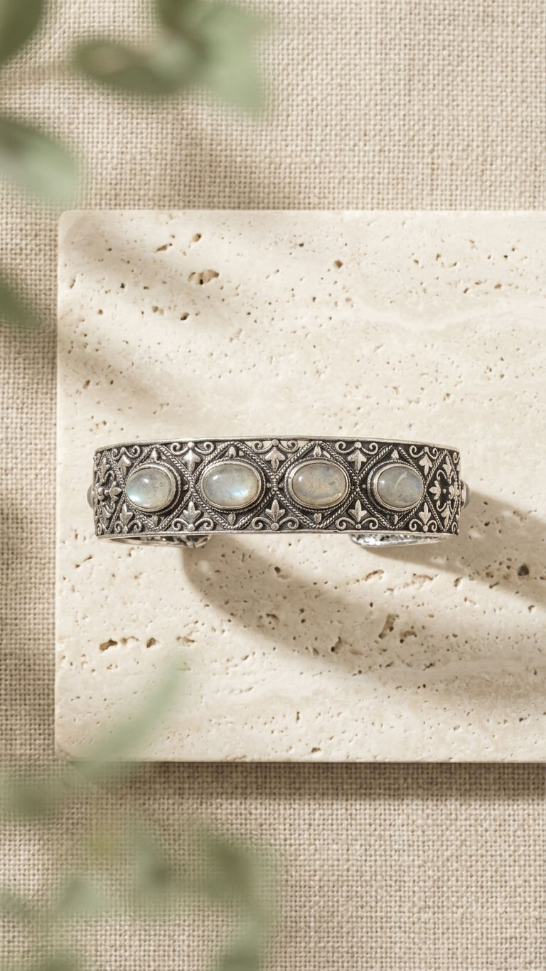 Brazalete Istambul - Aleación y labradorita